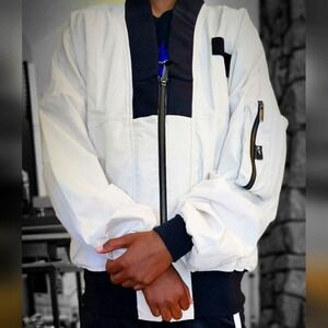Adidas Parley Bomber Jacket Mens Size Medium Alumina White New HT3408